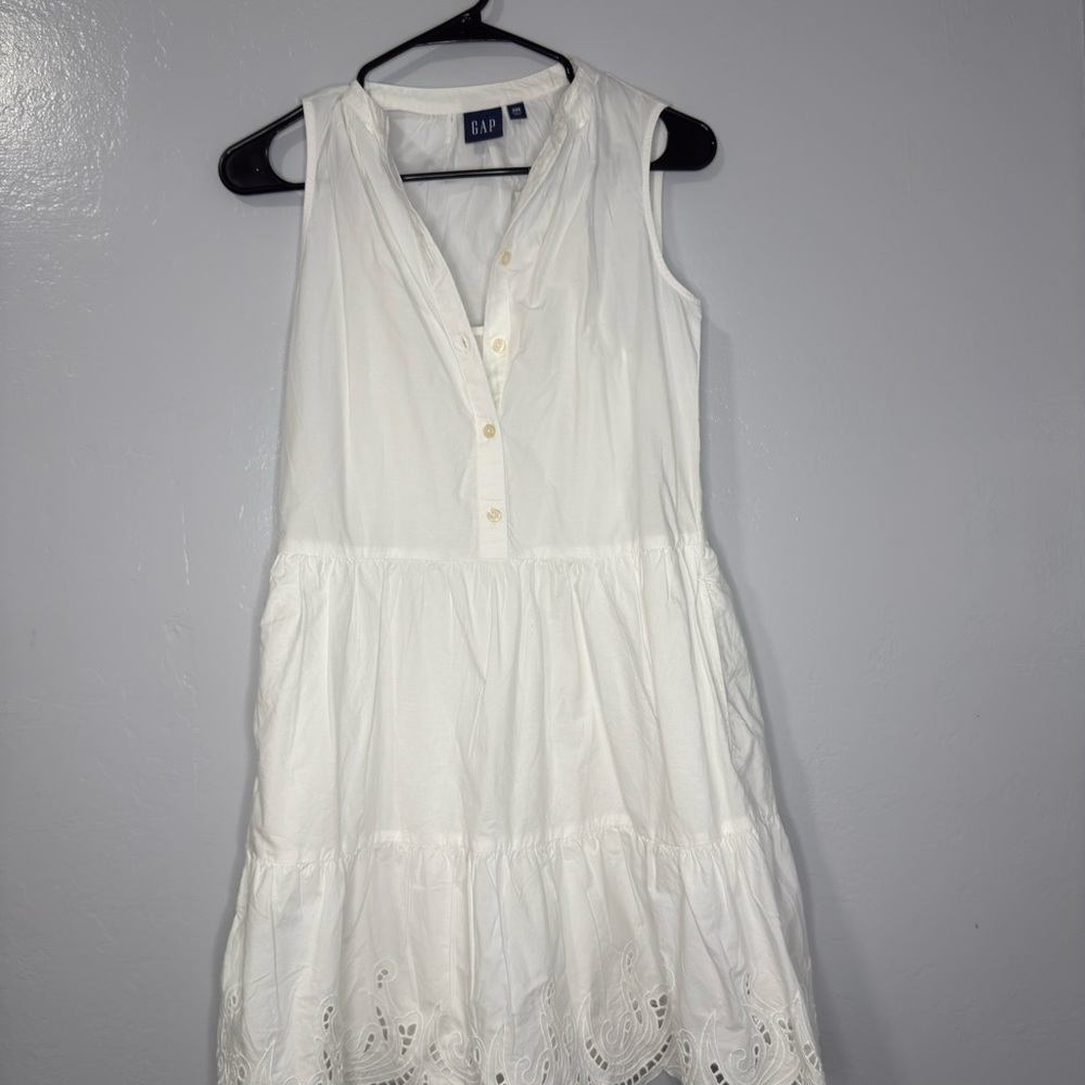 GAP White Tiered Ruffled Sundress
